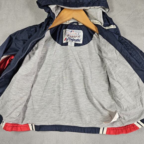 Majestic Boston Red Sox Jacket Toddler Size 3T Blue Red Logo Rain Jacket Hooded - Picture 8 of 16